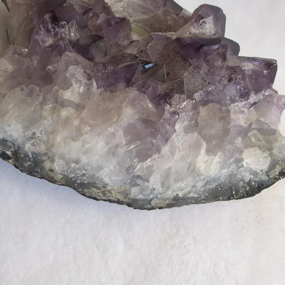 Amethyst Crystal Candle Holder Purple Raw Geode Cluster - Picture 12 of 16